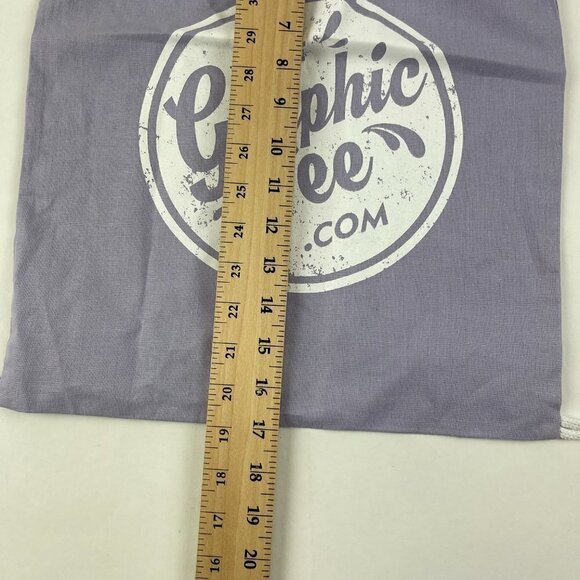 Graphic Tee Drawstring Bag Womens Purple White - Picture 2 of 4